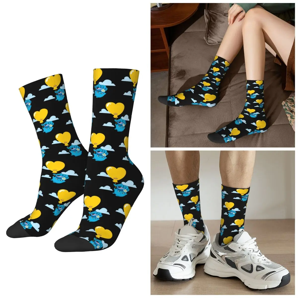 جميع المواسم Sunny Bunnies Socks Harajuku Crew Socks جوارب غير رسمية للرجال والنساء هدايا عيد الميلاد