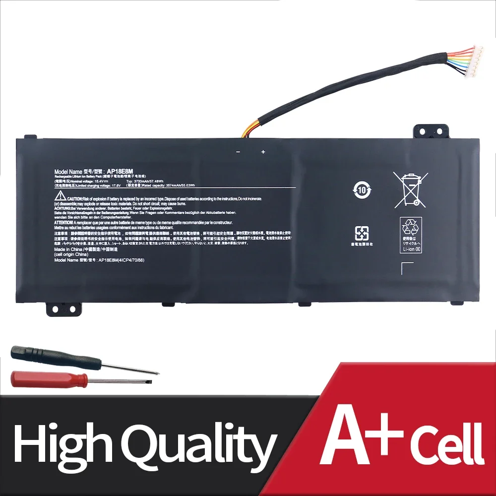 Imagem -02 - Bateria do Portátil para Acer Nitro Ap18e8m Ap18e7m An51554 An515-55 An517-51 Aspire An51543 A71574 Series 4icp4 70 88