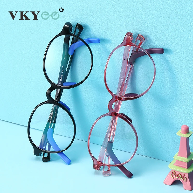 

VICKY Children New Anti-blue Light Boys&girls Round Glasses Adjustable Rubber Customizable Prescription Myopia Hyperopia 5115