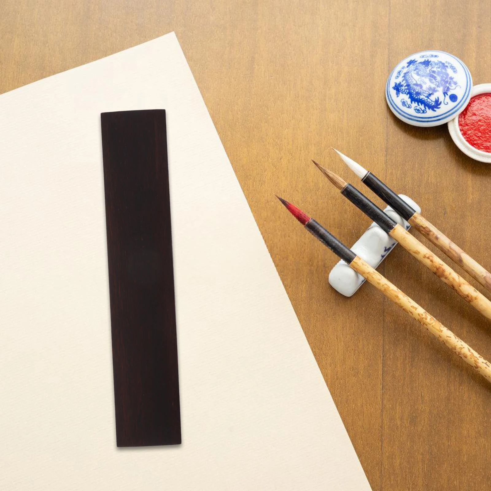 

Пресс-папье для каллиграфии, прочный плоский инструмент в деревенском стиле, деревянная художественная линейка, прецизионный инструмент для письма для каллиграфии