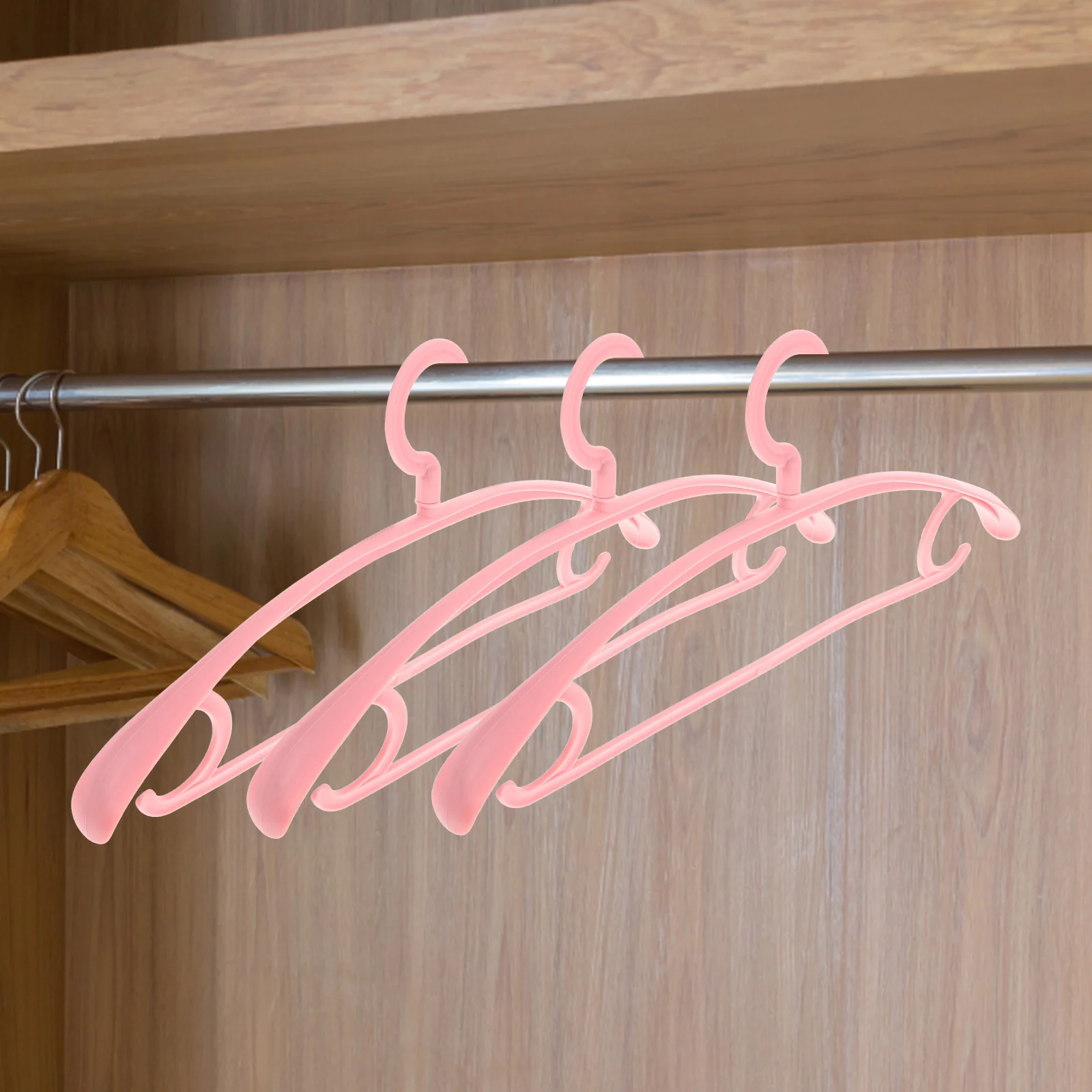 

10pcs Traceless Clothes Hanger Plastic Non-Slip Wide Coat Hanger For Bathroom Bedroom Wardrobe Thick Skidproof Garment Hanging
