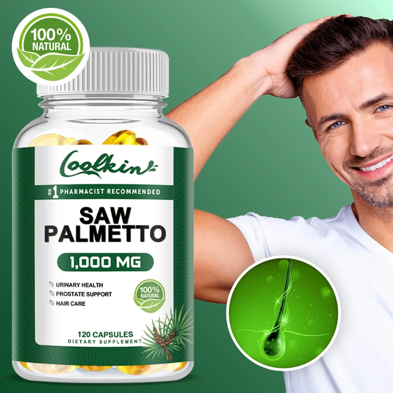 Saw Palmetto Capsules - Prostate Support, Prevents Hair Loss, Promotes Hair Growth, Promotes Urinary Tract Health