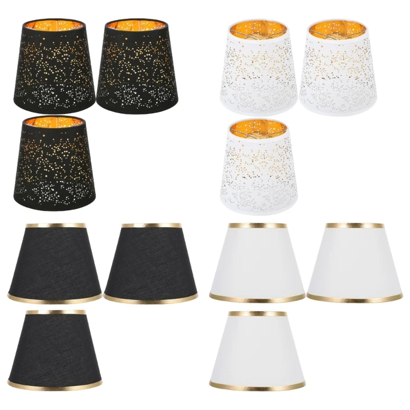 3Pcs Clip on Chandelier Shades Bells Lamp Covers Elegant Lampshade Fabric Lamp Shades Suitable for Home Decors