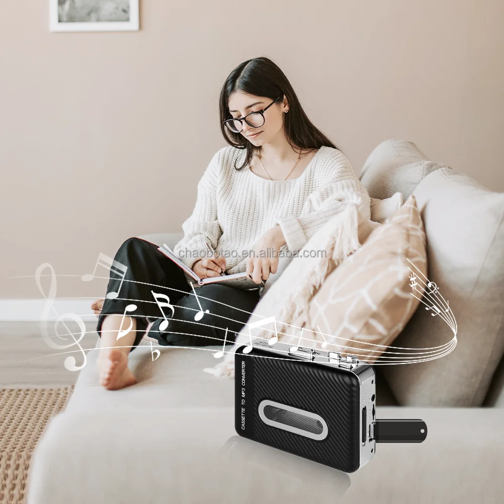2026 Customization Portable Pink Stereo Cassette Player Tape Recording To USB Flash Music PlayerAuto Reverse Battery Powered