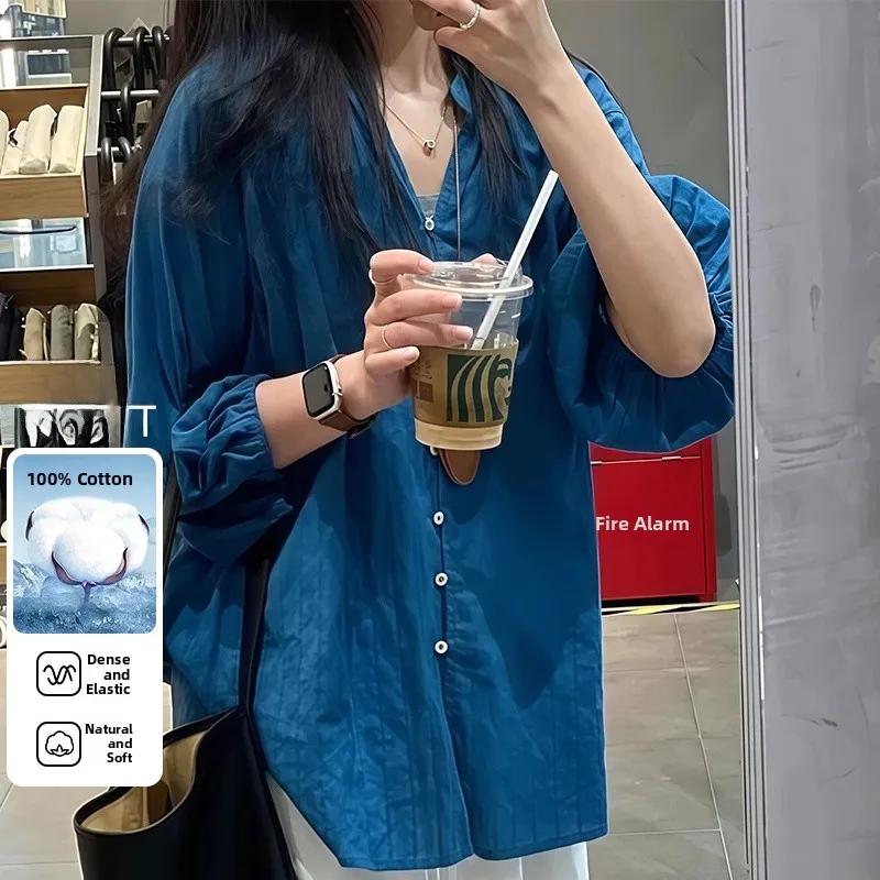 

Модная женская футболка из чистого хлопка с V-образным вырезом, свободного кроя, влагоотводящая, рукав 7/8