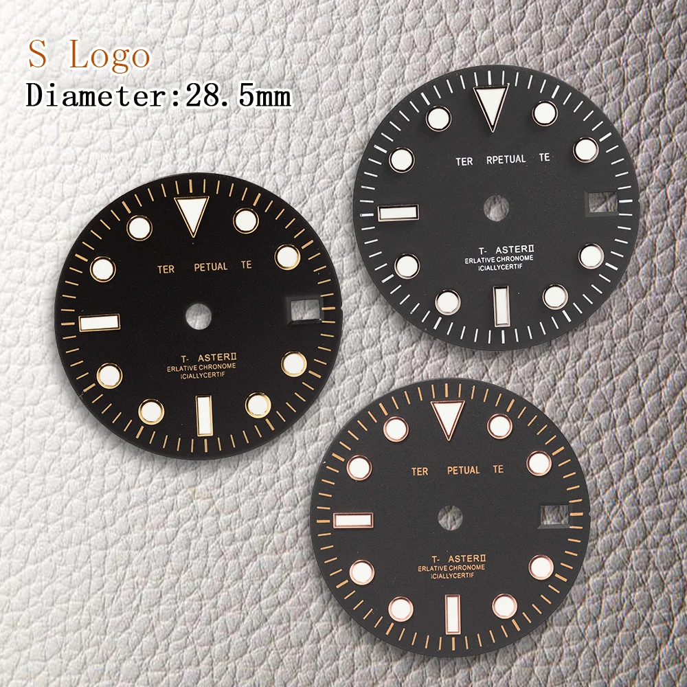 Новый хит продаж, 28,5 мм, S-логотип GMT, золотой индекс, циферблат NH34, зеленый светящийся аксессуар для модификации часов