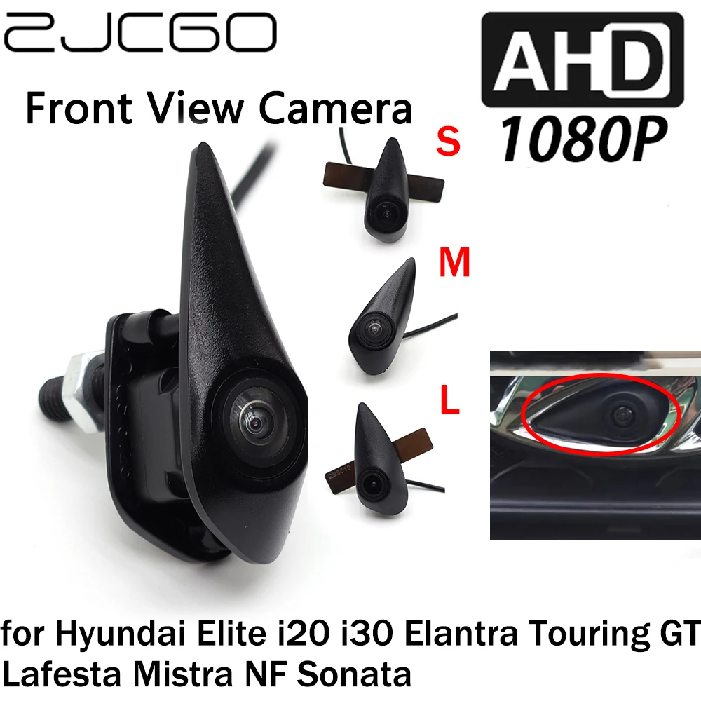 

ZJCGO Front View LOGO Parking Camera AHD 1080P Night Vision for Hyundai Elite i20 i30 Elantra Touring Lafesta Mistra NF Sonata