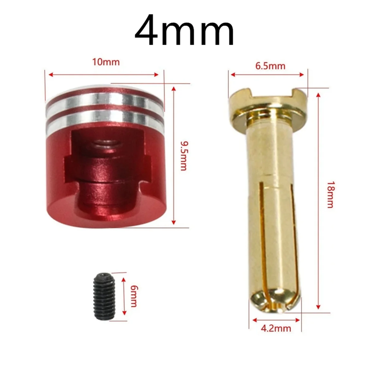 A002 Welding-Free Hard Shell Metal Heatsink Plugs & Grips 4mm/5mm Set for 1/10 Off-Road Truck RC Car Upgrade Parts view 3