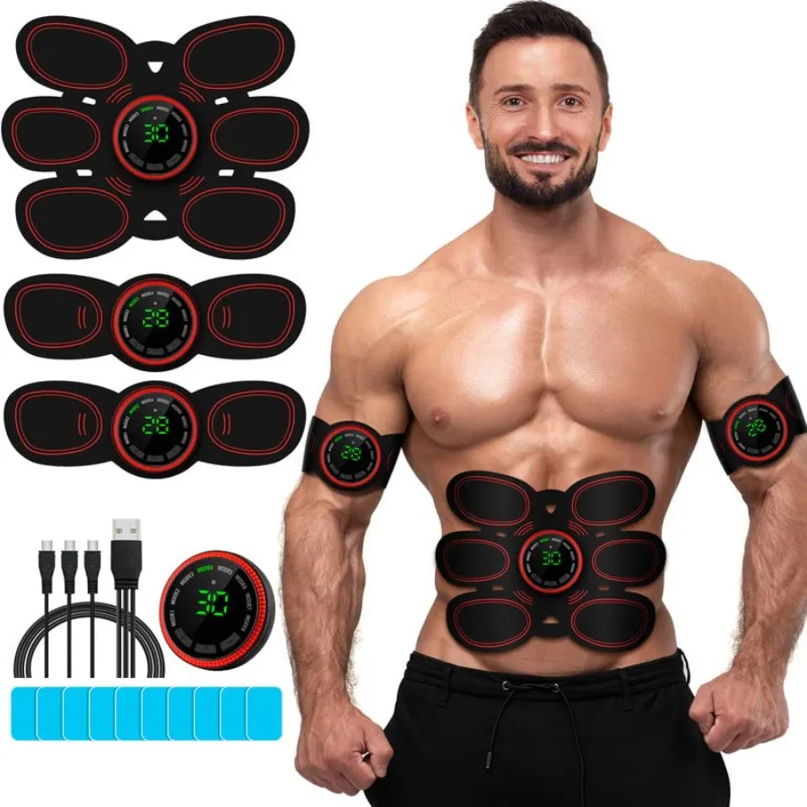 

Abs Stimulator Muscle Toner Ab Machine Trainer USB Rechargeable Gear for Abdomen/Arm/Leg Fitness Strength Training Workout Equi