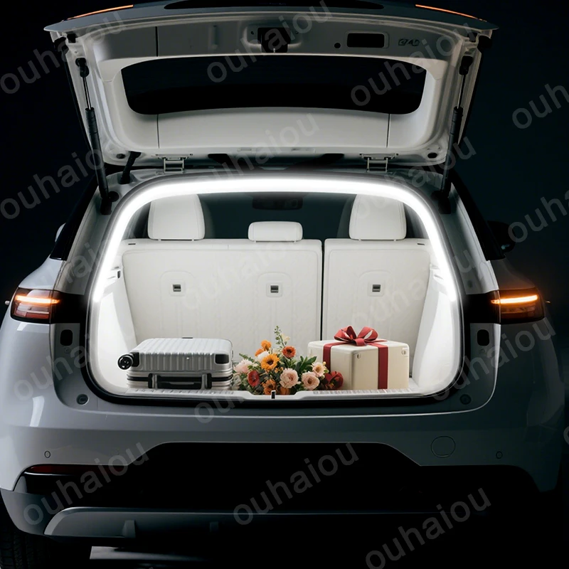 ل Li Auto L7 ضوء الجذع أضواء الغلاف الجوي تعديل الضوء الخلفي الجذع LED ضوء بار أبيض دافئ أبيض