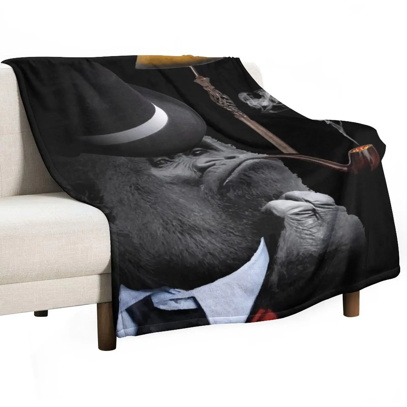 

THE GORILLA MAFIA Throw Blanket Luxury Plaid on the sofa Retros for babies Blankets