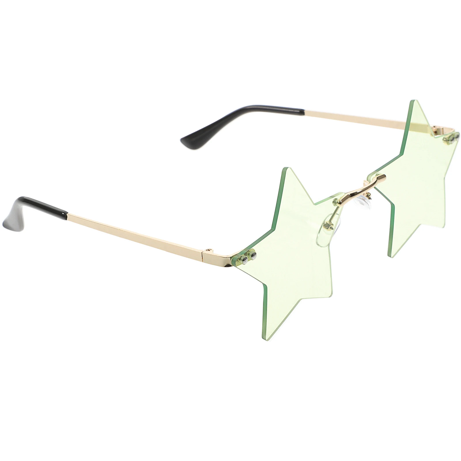 

Pentagram Sunglasses Rimless Durable Party Star Eyeglasses Decorative Glasses For Vacation Festival Daily Wear