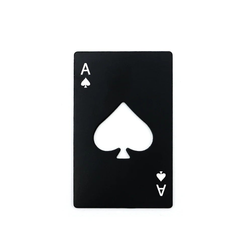 Roestvrij staal Spades A Winemaker Flesopener Speelkaarten Flesopener Creditcard Bierflesopener
