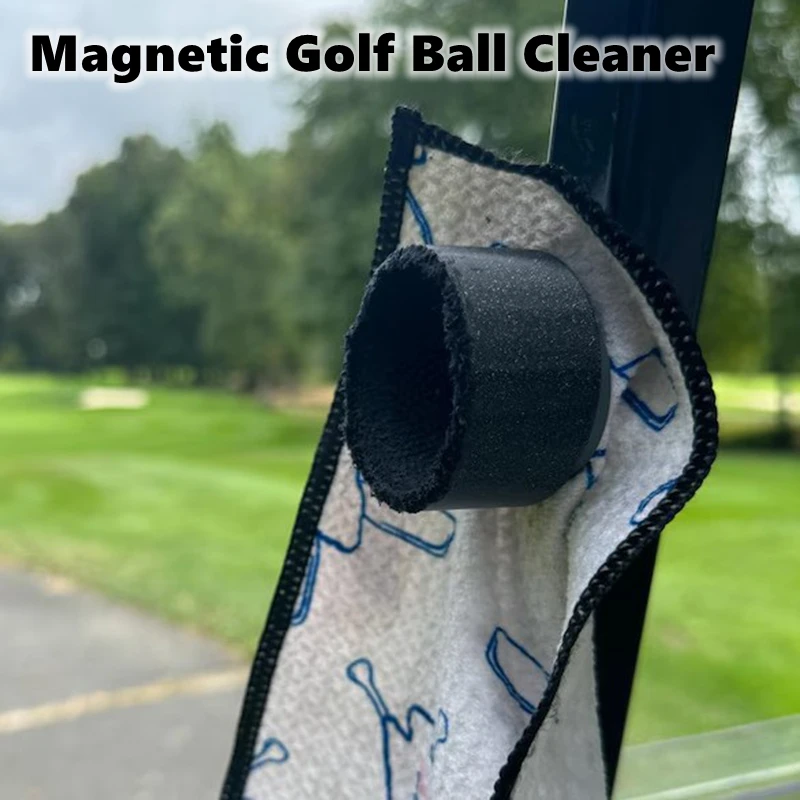 منظف كرات الجولف المغناطيسي المطبوع ثلاثي الأبعاد، منظف كرة الجولف من الألياف الدقيقة الناعمة سهل التركيب على النوادي، عربة وعربة، كرة التنظيف السريع