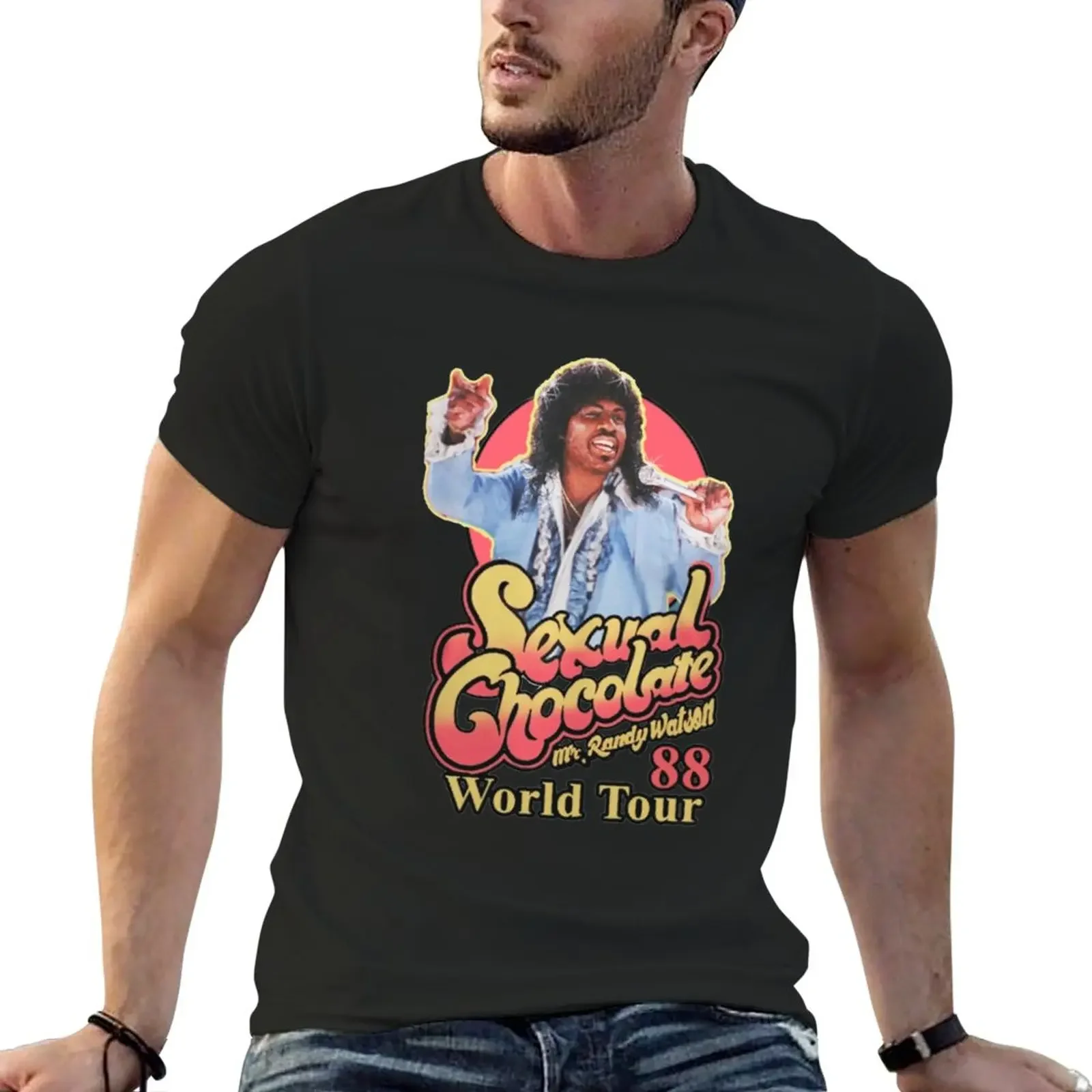 RANDY WATSON - SEXUAL CHOCOLATE WORLD TOUR 88 T-Shirt anime quick-drying t-shirt Short sleeve tee mens funny t shirts