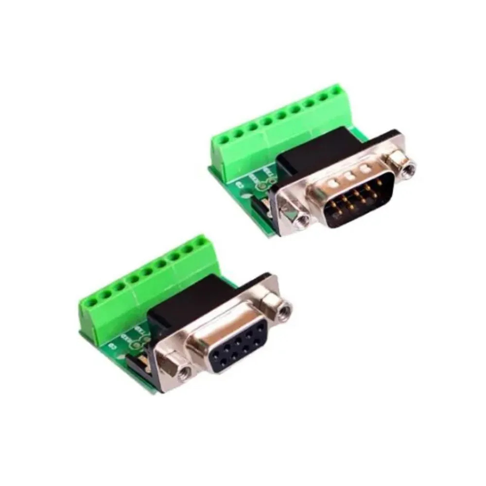 9pin Solderless Connectors DB9 RS232 Serial to Terminal Female Male Adapter Connector Breakout Board