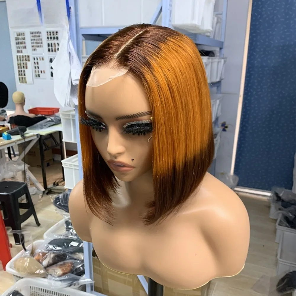 Hochwertige 12A 2*6 Kim Closure Bob Perücken, Schauspielerkopfbedeckung, brasilianisches Echthaar Remy, 8-12 Zoll, 180% Dichte, natürliche Farbe – Detail 5