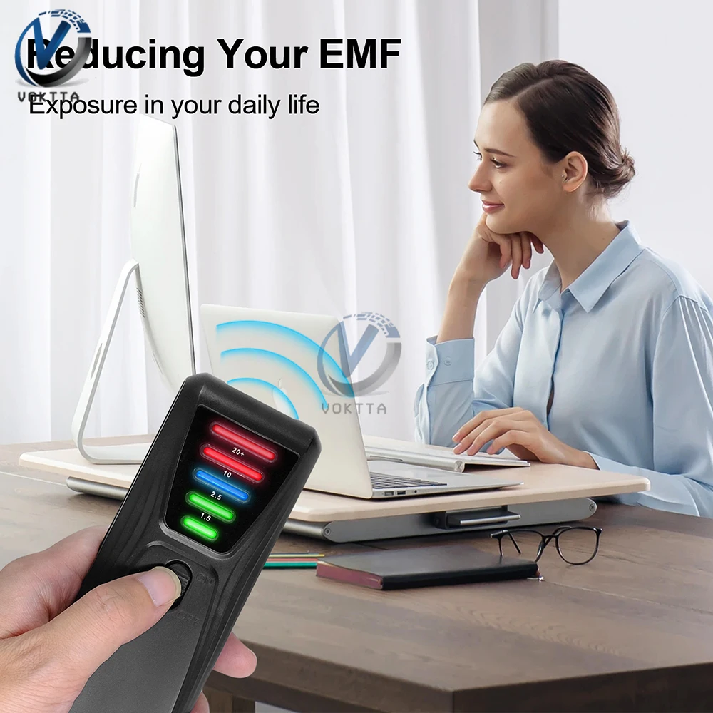 EMF Meter Tool Electromagnetic Radiation Tester 5-color LED Indicator Light Magnetic Field Detector Ghost Hunting Equipment Test