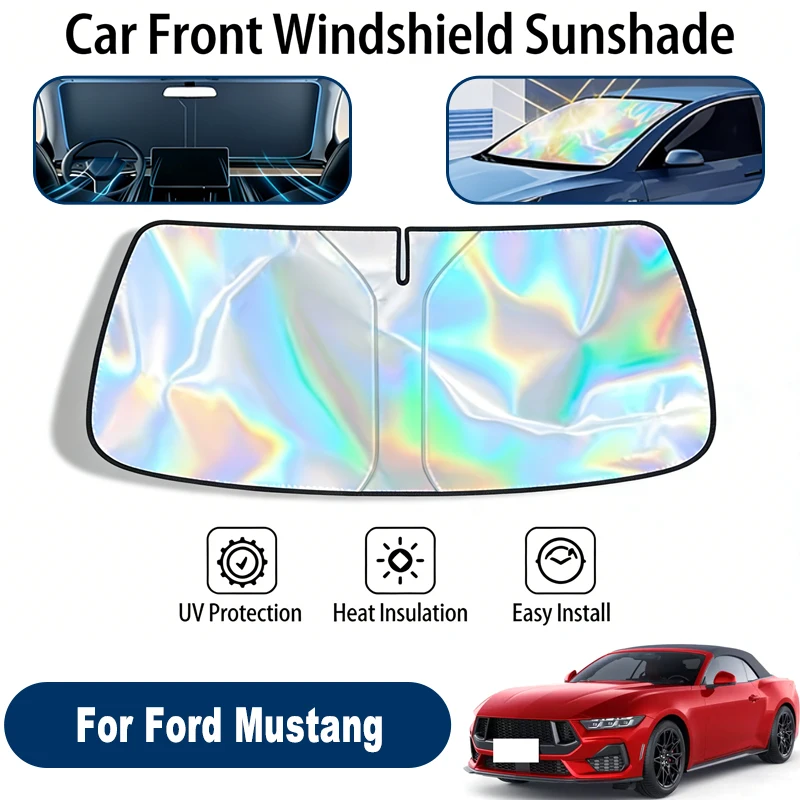 

Windshield Sun Shade For Ford Mustang Foldable UV Reflective Front Window Sun Protection Cover Accessories
