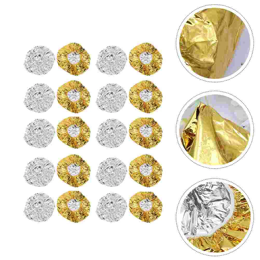 

20 Pcs Aluminum Foil Caps Shower Elastic Hat Adjust Hair Styling Salon Heat Dyeing Miss