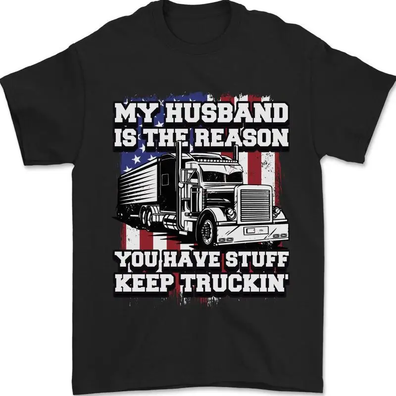 Truck Fahrer Lustig USA Flagge LkwFahrer Herren 100% Baumwoll T shirt