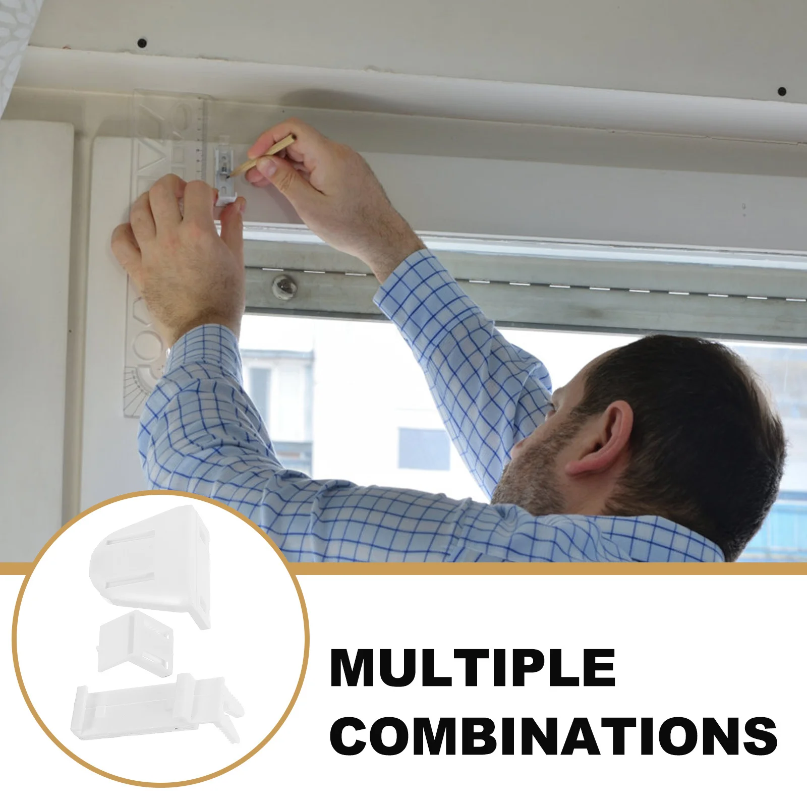 

10 set Rolling Blind Fitting Kit For Curtain Installation Sturdy Plastic Mounting Hardware Compatible With Roller Shades Pleated