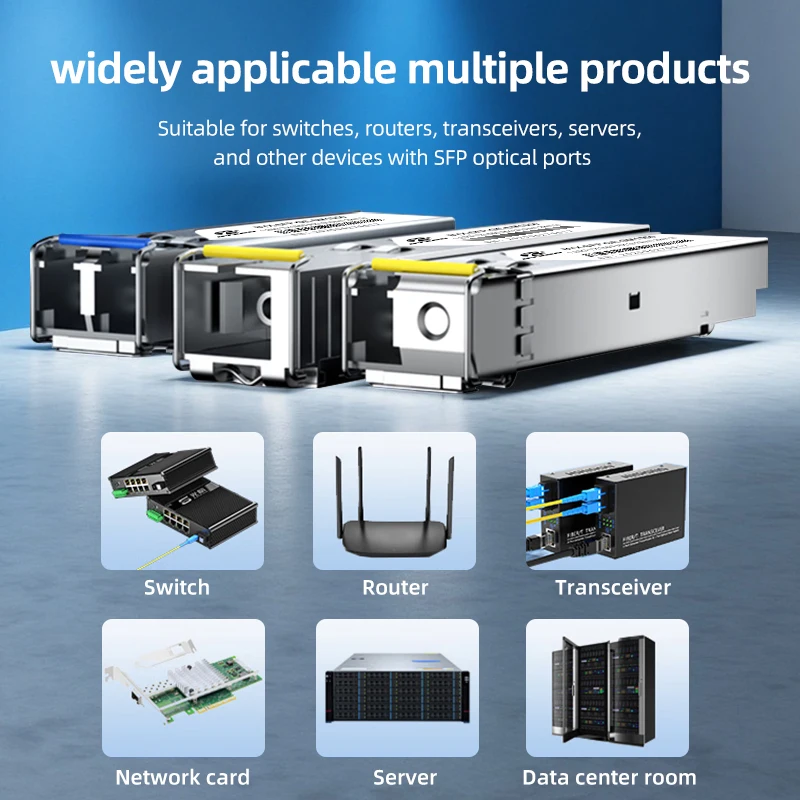 적응형 속도 SM LC/SC SFP 광 모듈, 라우터/스위치 1.25G/10G SFP+ 모듈, Cisco용 BiDi/이중 SFP 광섬유 송수신기