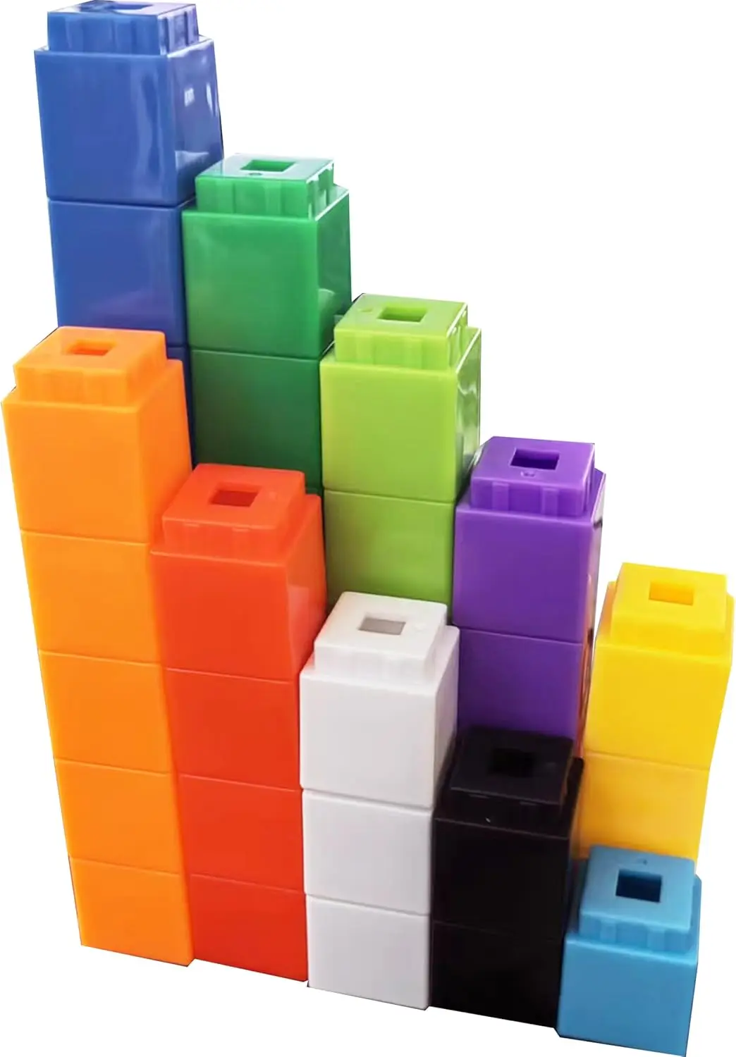 Cubi di conteggio dei manipolatori matematici, blocchi numerici educativi, attività di apprendimento della scuola materna Cubi matematici, set di 100 blocchi numerici