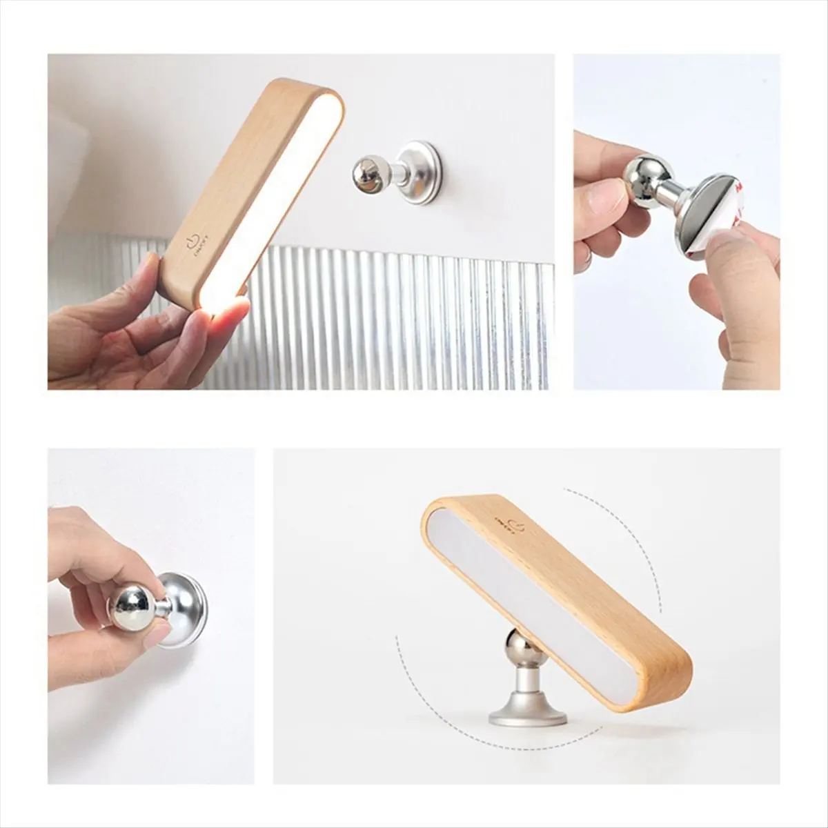 ●Wall Sconces Rechargeable Wall Lights with 360 Rotation,Dimmable Battery Operated Wall Sconce Style 2-A57M