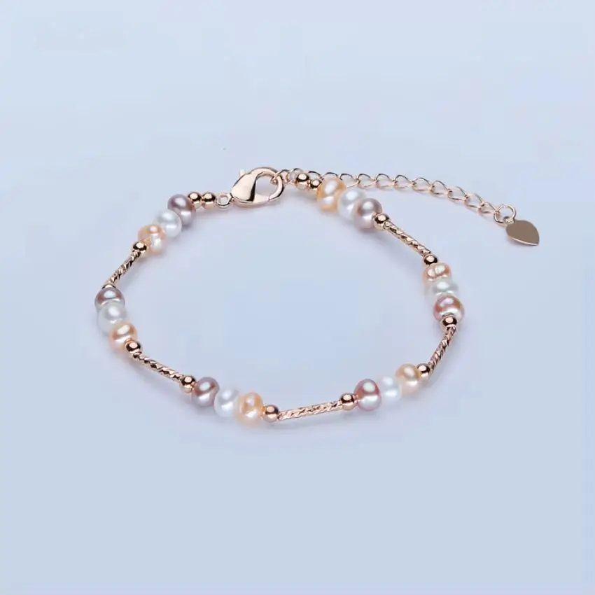 

Charming Trendy Design Natural South Sea Real Pink Purple White Pearl Adjustable Bracelet 7.5-8in Suitable For Any Occasion