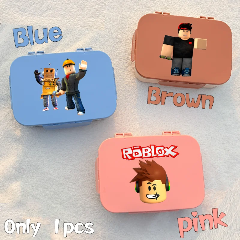 

Ланч-бокс Roblox 1200 мл, мультяшный контейнер для еды с посудой, аниме-робот, игровой бенто-бокс, пригодный для микроволновки, подарок на день рождения для мальчика