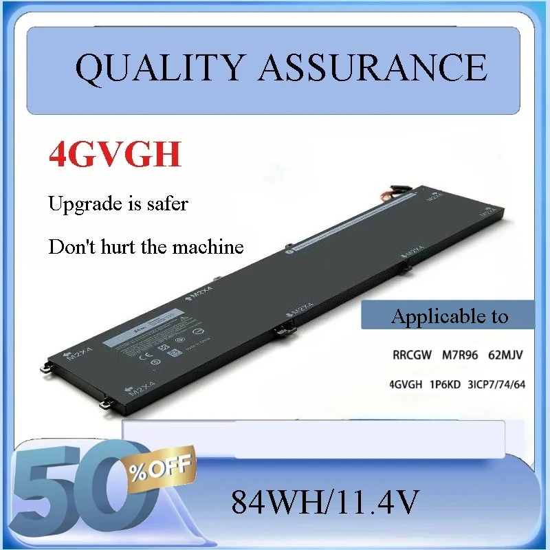 4GVGH Laptop Battery for Dell XPS 15 9550 Precision 5510 Series 1P6KD T453X 11.4V 84Wh Notebook Replacement Battery
