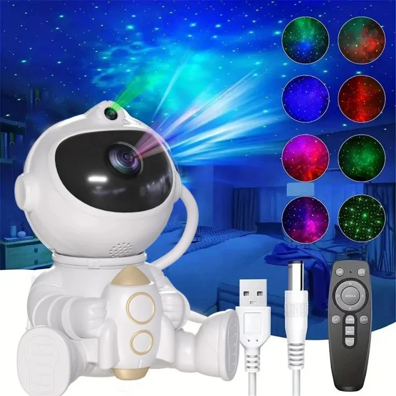UDDALight Astronaut Galaxy Projector, 8 Nebula Modes Starry Night Light with Remote, USB Spaceman Lamp for Kids Bedroom Decor