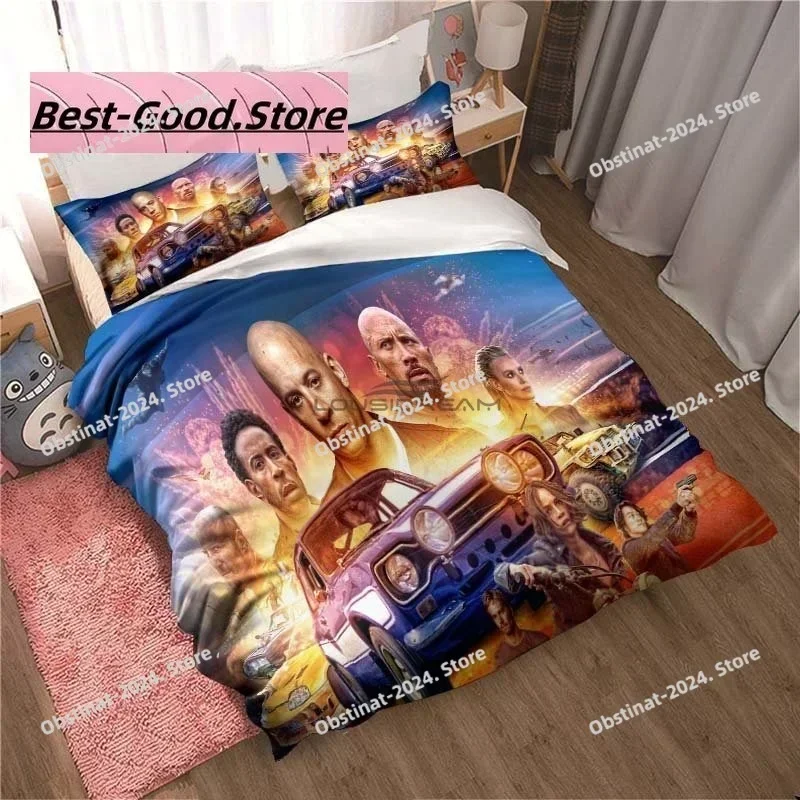 Fast & Furious Bedding Set Fashion Movie Printed Comforter Quilt Bed Cover Duvet Cover Pillow Case 3 Pieces Sets Kids Adult Size