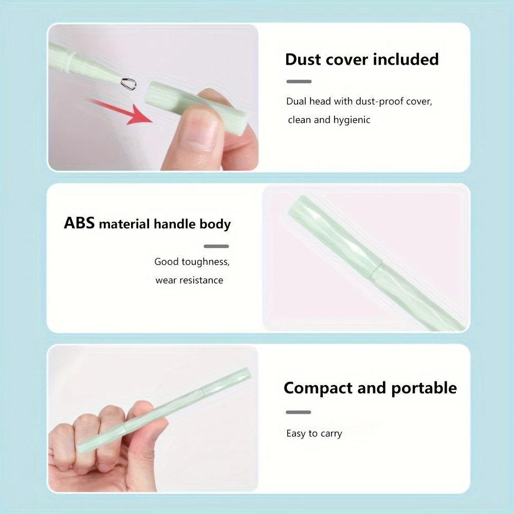 Plastic Grip Blackhead Acne Pimple Extractor Remover pin  1pcs Double-ended Stainless Steel Facial Cleaning Skin Care