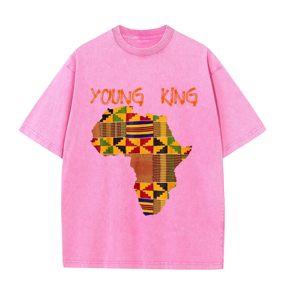 Men T-Shirt African Kente Print Tops Gift Little Kids With King Tee Functional Short Sleeve T Shirt Free Shipping Clothes Summer