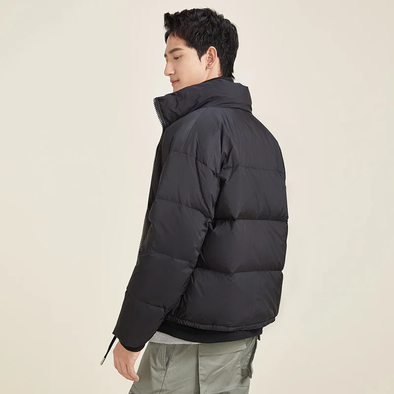 Męska krótka kurtka puchowa Chericom z kapturem, zapinana na zamek, z odpinaną wewnętrzną warstwą, uniwersalna, pikowana, wzór puchowy, model Y278545Y