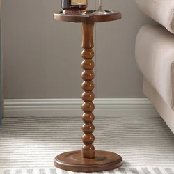 Rubberwood Oval Wine Table Mid-Century Coffee Table Heart-Shaped Bedside Stand Simple Sofa Side Living Room Furniture