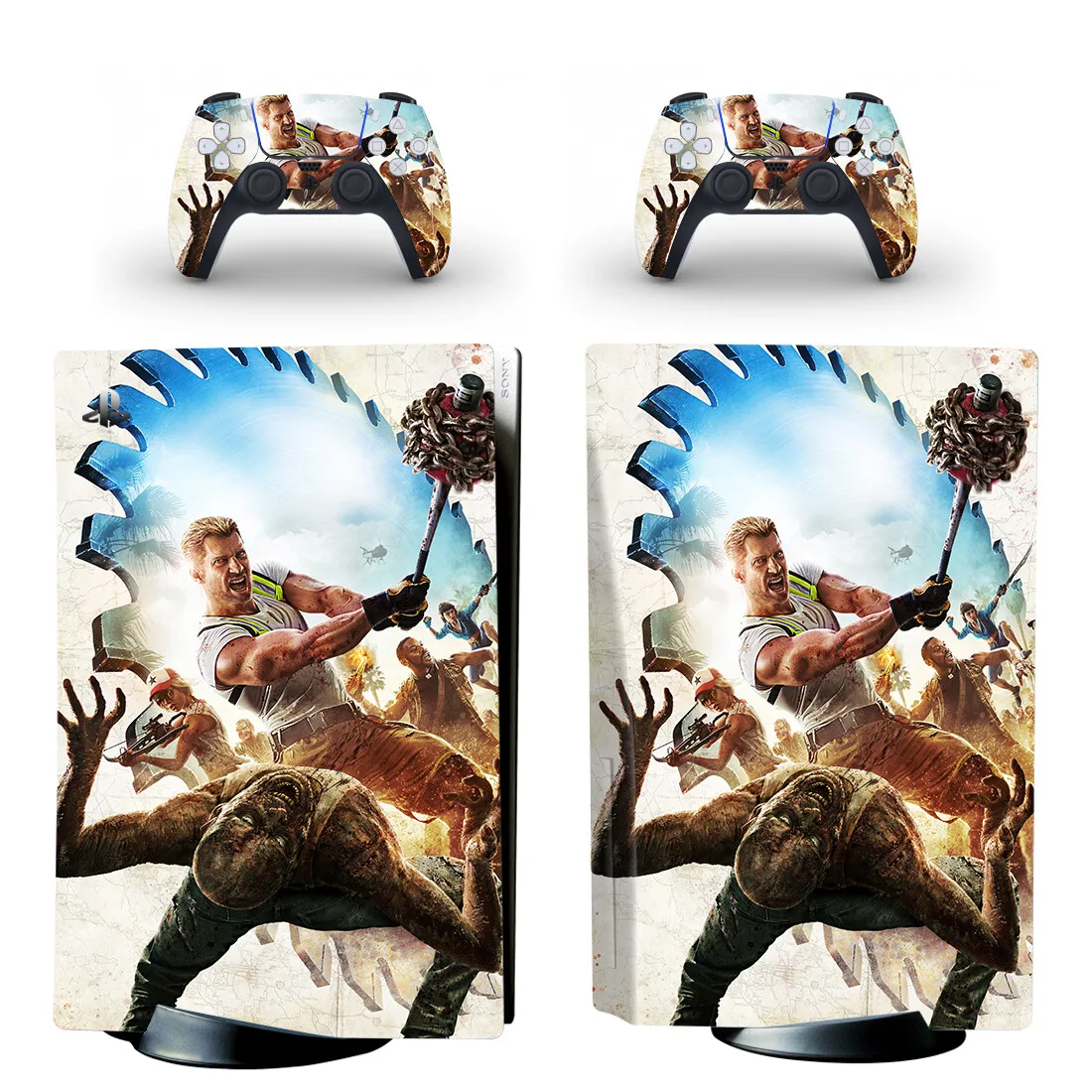 Dead Island 2 PS5 Disc Skin Sticker Decal Cover for Console and 2 Controllers PS5 Disk Skin Sticker Vinyl