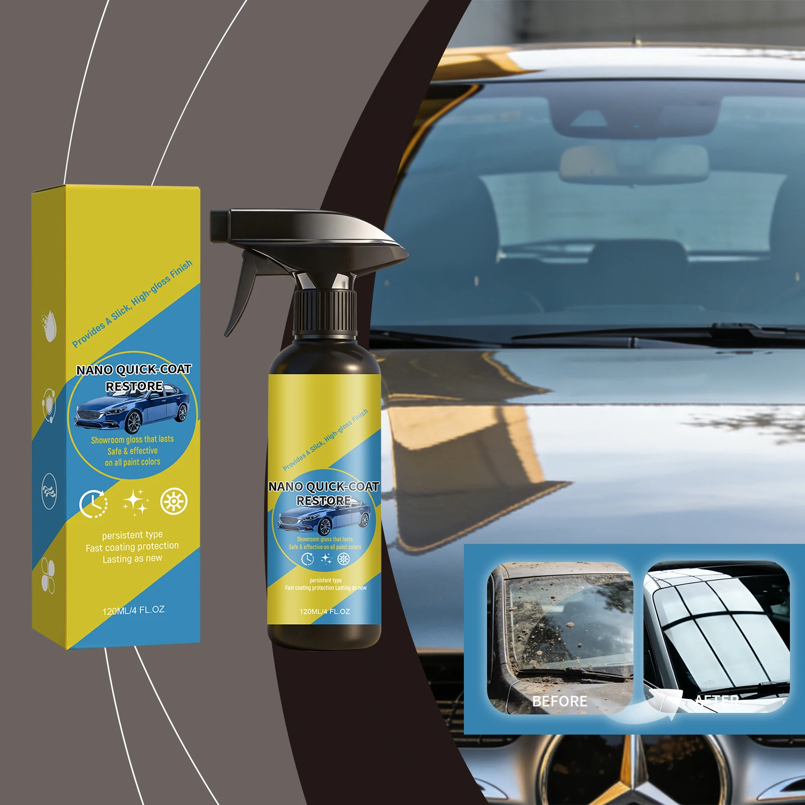 

Нанопокрытие для автомобиля: керамический спрей-полироль для восстановления лакокрасочного покрытия, гидрофобное, антиокислительное, для автодетейлинга, придания блеска и защиты