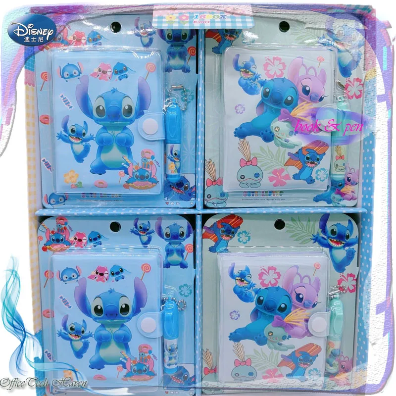 disney stitch papelaria grupo notebook com caneta lilo stitch conjunto completo escritorio estudante papelaria notepad portatil mini atacado 01