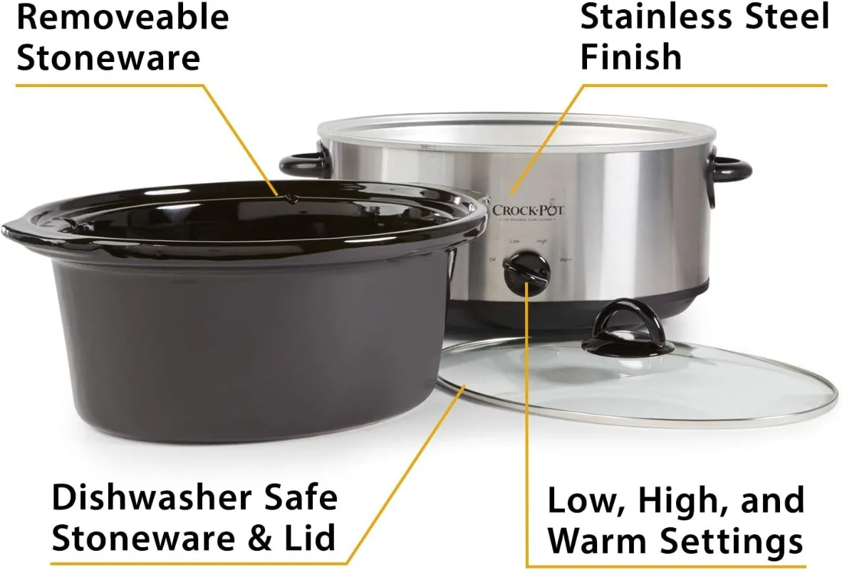 7 Liter Ovale Handmatige Slowcooker, Roestvrij Staal (SCV700-S-BR)