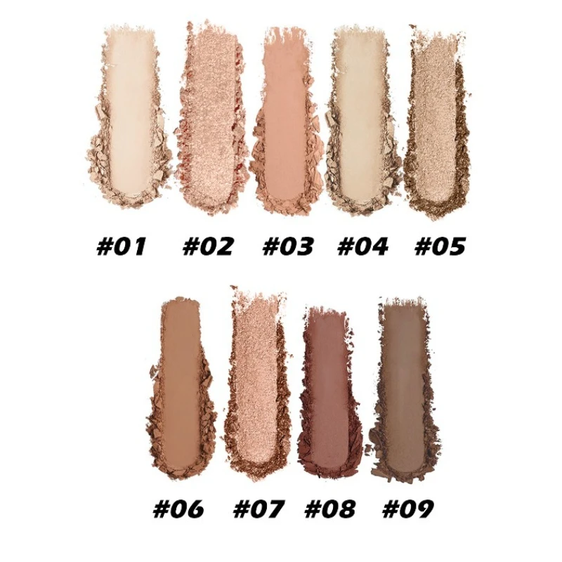 Paleta de sombras com 9 cores foscas, à prova d'água, de longa duração, faça você mesmo, kit de maquiagem multiuso, ferramentas de maquiagem