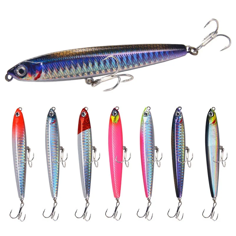 Topwater Pencil Fishing Lure 80/100mm 10/14/18/24g Floating Sinking Sea Bass Baits Artificial Hard Bait Pesca Fishing Tackle