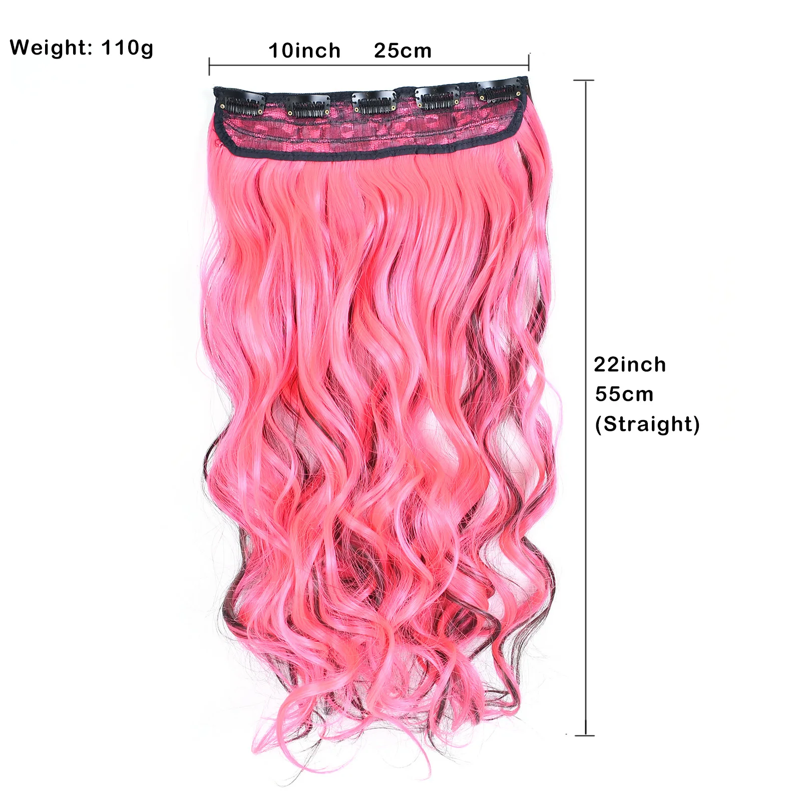 Jeedou Synthetic Long Wavy Hair Clip in Hair Extension One Piece 5Clips Highlighted Piano Color Hairpiece