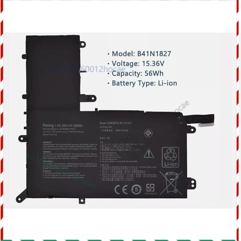 

Новый аккумулятор B41N1827 емкостью 56 Втч 15,36 В для ASUS ZenBook Flip 15 серии UX562F UX562FA Быстрая доставка