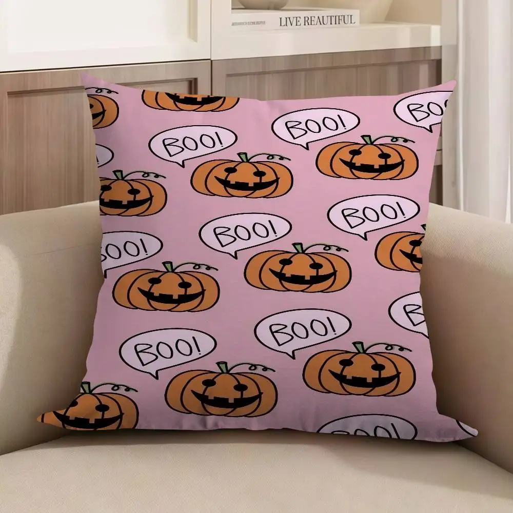 

Halloween Pumpkin Boo Pillowcase Toon Gift Cushion Cover Bedroom Home Sofa Chair Seat Decor Pillow Case