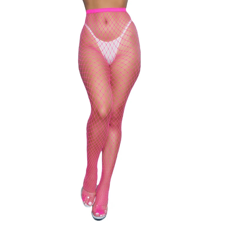 Women Colorful Pantyhose 3Pcs/set Mid Mesh Stockings Green Rose Pink Purple Fishnet Sexy Tights