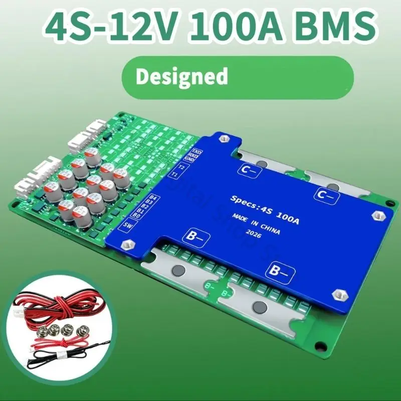 96BA Kleinformatiges LiFePO4-Batteriemanagementboard 142 x 82 mm für 4S 12V-Pack-Builds, 100A-Zellenmanagement mit aktiver – Detail 9