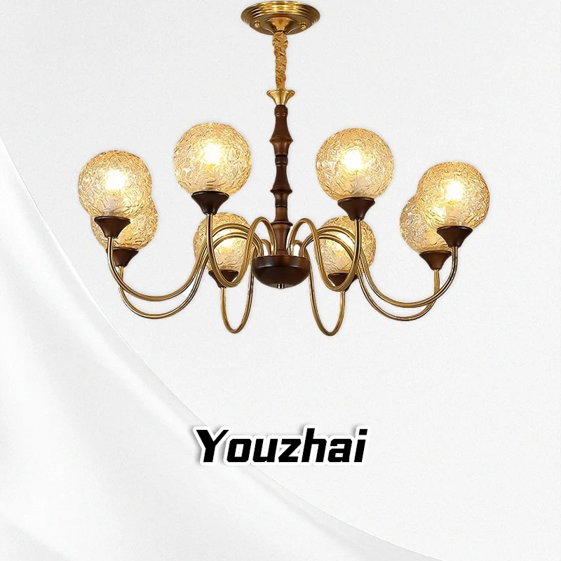 

Подвесной светильник для средневековой гостиной, подвесной светильник в стиле ретро из цельного дерева, освещение для кабинета в спальне-столовой